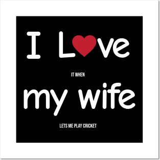 Funny Indian Pakistani Wife Husband Quote Cricket Joke Posters and Art